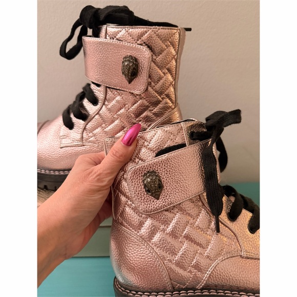 NEW! Kurt Geiger London Kensington Strap Leather Pink Metallic Boots - Size 6 - Picture 7 of 12